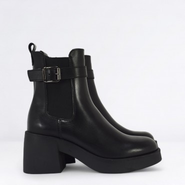 Tronchetto chelsea in Pelle Col. Nero