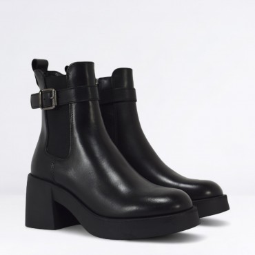 Tronchetto chelsea in Pelle Col. Nero