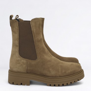 Tronchetto chelsea in camoscio Col. Beige