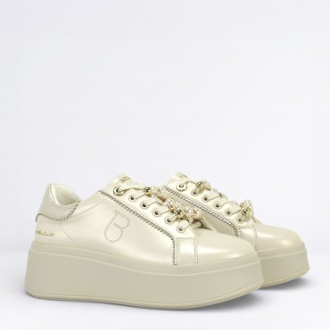 Sneaker in pelle Col. Beige