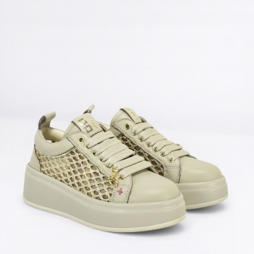 Sneaker Oliva in Pelle Col. Beige
