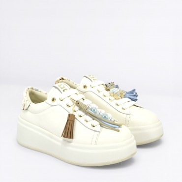 Sneaker Oliva in Pelle Col. Bianco