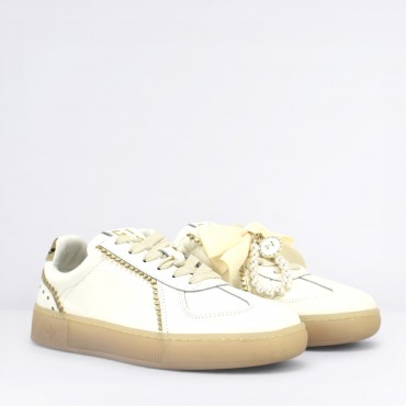 Sneaker Blue in Pelle Col. Bianco