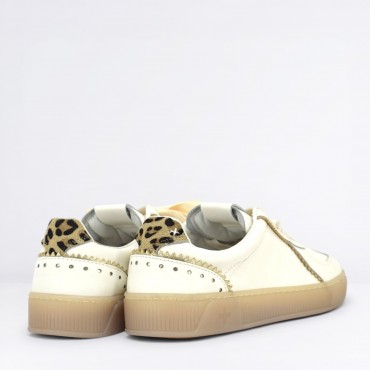 Sneaker Blue in Pelle Col. Bianco