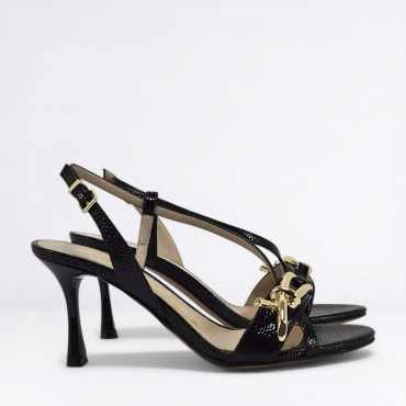 Sandalo in Pelle Col. Nero