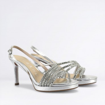 Sandalo con Strass Col. Argento