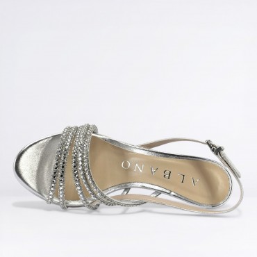 Sandalo con Strass Col. Argento