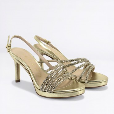 Sandalo con Strass Col. Platino