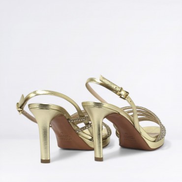 Sandalo con Strass Col. Platino