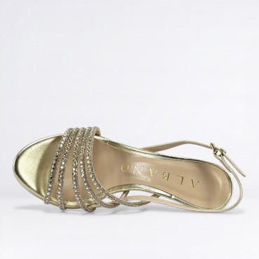 Sandalo con Strass Col. Platino