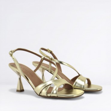 Sandalo in Pelle Col. Platino