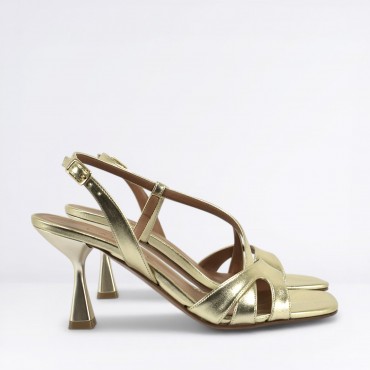 Sandalo in Pelle Col. Platino