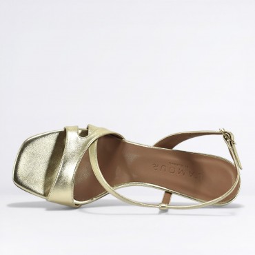 Sandalo in Pelle Col. Platino