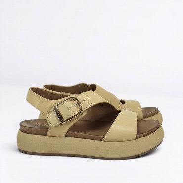 Sandalo in pelle Col. Beige
