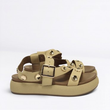 Sandalo in pelle Col. Beige