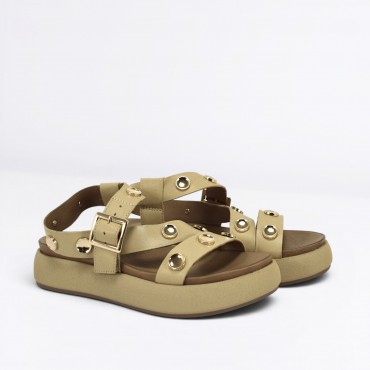 Sandalo in pelle Col. Beige