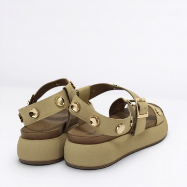 Sandalo in pelle Col. Beige