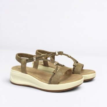 Sandalo strass Col. Beige