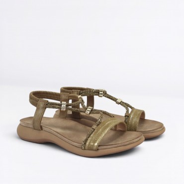 Sandalo strass Col. Beige