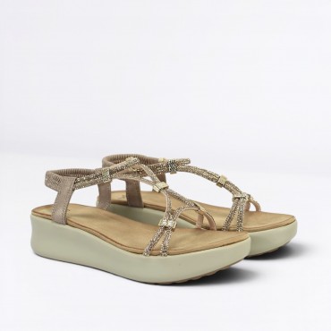Sandalo strass Col. Nude