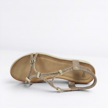 Sandalo strass Col. Nude