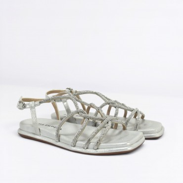 Sandalo strass Col. Argento