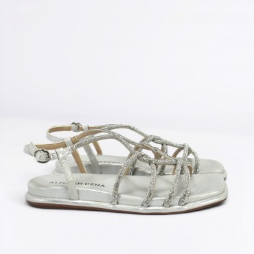 Sandalo strass Col. Argento