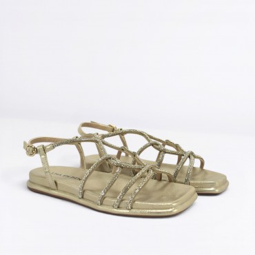 Sandalo strass Col. Oro