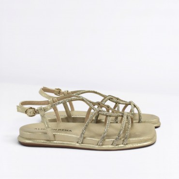 Sandalo strass Col. Oro