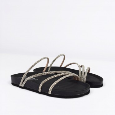 Scalzato strass Col. Nero