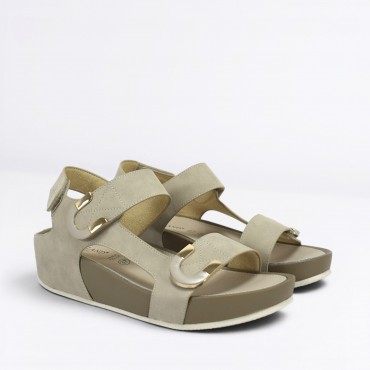 Sandalo zeppa Col. Beige