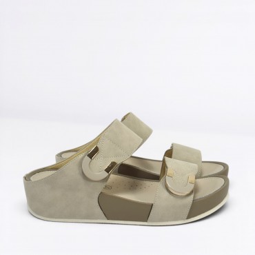 Sandalo zeppa Col. Beige