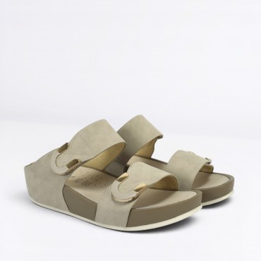 Sandalo zeppa Col. Beige